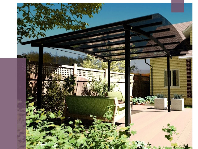 Навесы для террасы в Кстове от 12985 руб. под ключ | ПРОЛЁТ-Ксв