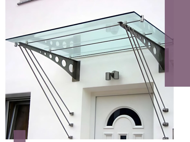 Козырьки над входом под ключ в Кстове — изготовление и монтаж