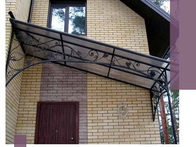 Односкатные козырьки из металла под ключ в Кстове