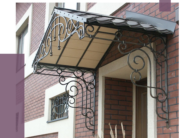 Двускатные козырьки в Кстове под ключ от 12730 руб.