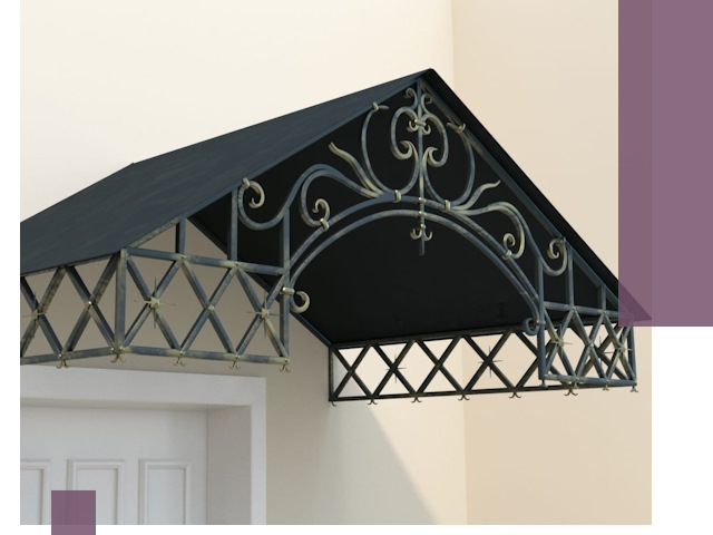 Двускатные металлические козырьки под ключ в Кстове