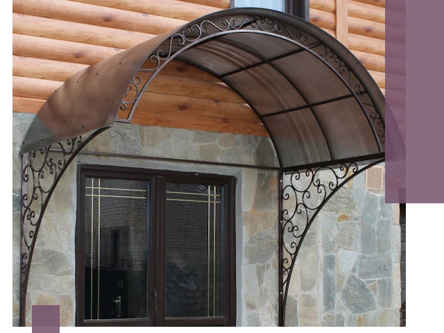 Арочные козырьки под ключ в Кстове: изготовление и монтаж